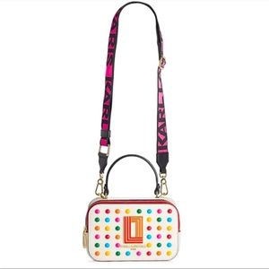 Karl Lagerfeld Paris Simone Lunchbox Crossbody 
Color:  White Multi